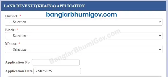 BanglarBhumi Land Khajna Application 2025