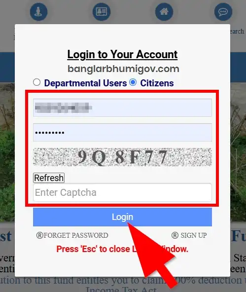 BanglarBhumi Login Account