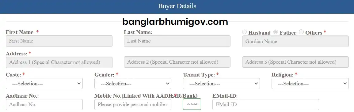 BanglarBhumi Land Mutation Buyers Details 2025