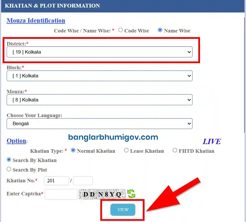 Kolkata Land Records - RS-LR Plot Info, Khatian & Plot Information